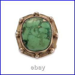 Native American Sterling Silver Green Turquoise Rain Drops Ring Size 7.75