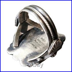 Native American Sterling Silver Green Turquoise Ring Size M&R Calladitto 12.5