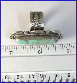 Native American Sterling Silver Navajo Indian Kingman Turquoise Ring Size 9 &1/2