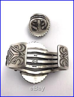 Native American Sterling Silver Navajo Royston Turquoise Old Look Cuff Bracelet