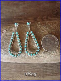 Native American Sterling Silver Turquoise Post Earrings! Zuni Indian
