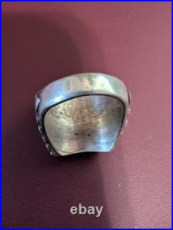 Native American Sterling Silver Turquoise Ring Size 11 Mens Statement Southwest