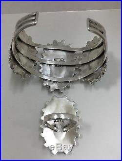 Native American Sterling Silver Zuni Sleeping Beauty Turquoise Cuff & Ring