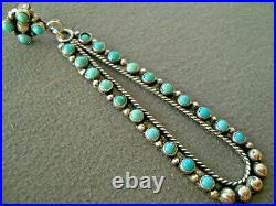 Native American Turquoise Cluster Sterling Silver Long Teardrop Post Earrings 3