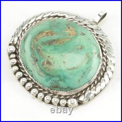 Native American Turquoise Rope Detail Sterling Silver Pendant Native American Turquoise Rope Detail Sterling Silver Pendant