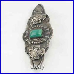 Native American Turquoise Sterling Silver Brooch Stamped, Bird