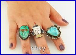 Native American Turquoise Sterling Silver Ring Size 5.5