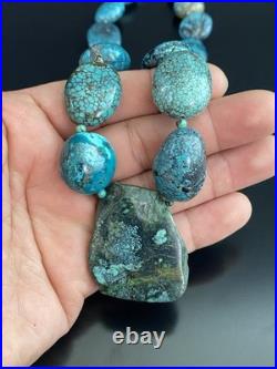 Native American Vintage Sterling Silver. 925 Clasp Chunky Turquoise Necklace Native American Vintage Sterling Silver. 925 Clasp Chunky Turquoise Necklace