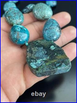 Native American Vintage Sterling Silver. 925 Clasp Chunky Turquoise Necklace Native American Vintage Sterling Silver. 925 Clasp Chunky Turquoise Necklace
