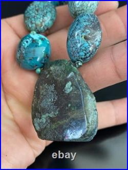 Native American Vintage Sterling Silver. 925 Clasp Chunky Turquoise Necklace Native American Vintage Sterling Silver. 925 Clasp Chunky Turquoise Necklace