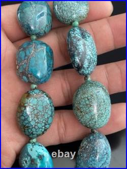 Native American Vintage Sterling Silver. 925 Clasp Chunky Turquoise Necklace Native American Vintage Sterling Silver. 925 Clasp Chunky Turquoise Necklace