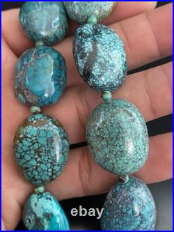 Native American Vintage Sterling Silver. 925 Clasp Chunky Turquoise Necklace Native American Vintage Sterling Silver. 925 Clasp Chunky Turquoise Necklace