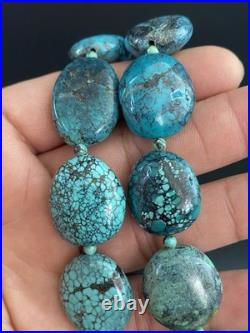 Native American Vintage Sterling Silver. 925 Clasp Chunky Turquoise Necklace Native American Vintage Sterling Silver. 925 Clasp Chunky Turquoise Necklace