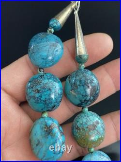 Native American Vintage Sterling Silver. 925 Clasp Chunky Turquoise Necklace Native American Vintage Sterling Silver. 925 Clasp Chunky Turquoise Necklace