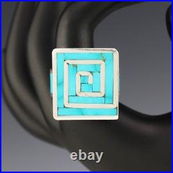Native American Zuni Sterling Silver & Turquoise Ring By Elliot Coonsis