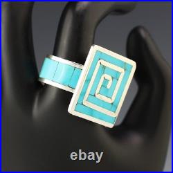 Native American Zuni Sterling Silver & Turquoise Ring By Elliot Coonsis
