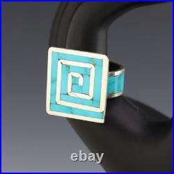 Native American Zuni Sterling Silver & Turquoise Ring By Elliot Coonsis