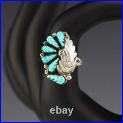 Native American Zuni Sterling Silver & Turquoise Ring By Robert Eustace