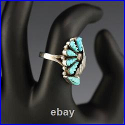 Native American Zuni Sterling Silver & Turquoise Ring By Robert Eustace