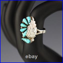 Native American Zuni Sterling Silver & Turquoise Ring By Robert Eustace