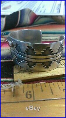 Native Vintage Pawn Navajo Sterling Silver Overlay Coral Cuff Bracelet Signed