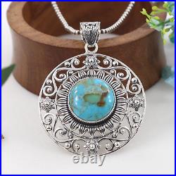 Natural Beauty 925 Sterling Silver Boulder Turquoise Pendant Jewelry