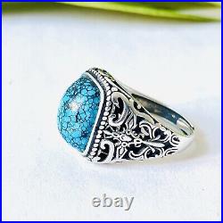 Natural Gemstone Spaiderweb Turquoise Ring Holy Sword Valuable Unique Jewelry Natural Gemstone Spaiderweb Turquoise Ring Holy Sword Valuable Unique Jewelry