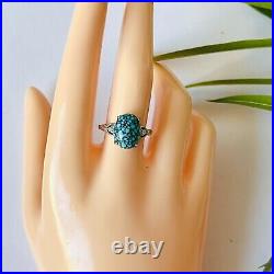 Natural Gemstone Spiderweb Turquoise Ring Handmade Valuable Unique Jewelry