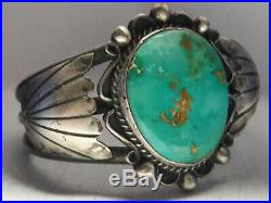 Natural Nevada Stone Mountain Turquoise Sterling Silver cuff bracelet 53 gr