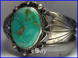 Natural Nevada Stone Mountain Turquoise Sterling Silver cuff bracelet 53 gr