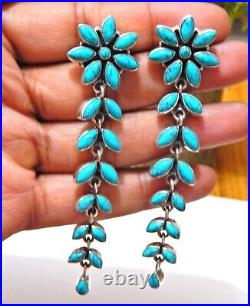 Natural Turquoise Flower Earring in 925 Sterling Silver Wedding Earring gift for