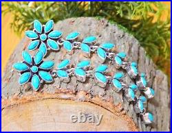 Natural Turquoise Flower Earring in 925 Sterling Silver Wedding Earring gift for