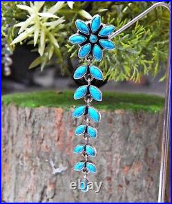 Natural Turquoise Flower Earring in 925 Sterling Silver Wedding Earring gift for