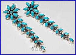 Natural Turquoise Flower Earring in 925 Sterling Silver Wedding Earring gift for