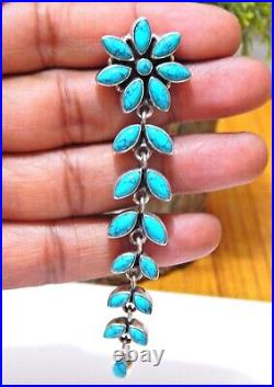 Natural Turquoise Flower Earring in 925 Sterling Silver Wedding Earring gift for