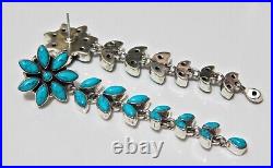 Natural Turquoise Flower Earring in 925 Sterling Silver Wedding Earring gift for