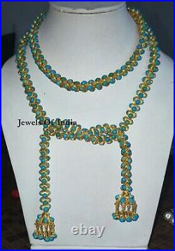 Natural Turquoise Gemstone & Solid 925 Sterling Silver Necklace Jewelry