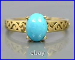 Natural Turquoise Ring, Gold Plated, Turquoise Jewelry, 925 Sterling Silver, Gift