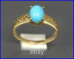 Natural Turquoise Ring, Gold Plated, Turquoise Jewelry, 925 Sterling Silver, Gift