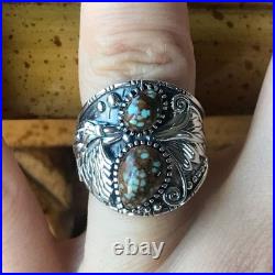 Natural Turquoise Sterling Silver Eagle Ring Size 6