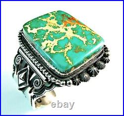 NavajoAARON TOADLENAPicturesque Green Royston TurquoiseTraditional 925 Cuff