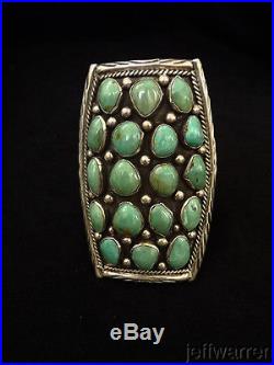 NavajoMassive Cerillos Turquoise & Heavy-Gauge Sterling Silver Bracelet STUNNER
