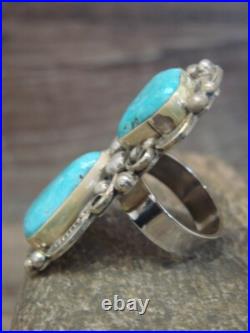 Navajo Adjustable Sterling Silver Turquoise Ring Size 10.5 to 11.5 Albert C Navajo Adjustable Sterling Silver Turquoise Ring Size 10.5 to 11.5 Albert C