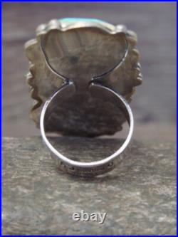 Navajo Adjustable Sterling Silver Turquoise Ring Size 10.5 to 11.5 Albert C Navajo Adjustable Sterling Silver Turquoise Ring Size 10.5 to 11.5 Albert C