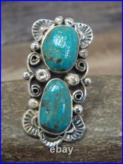 Navajo Adjustable Sterling Silver Turquoise Ring Size 11 to 12 Albert Cleve Navajo Adjustable Sterling Silver Turquoise Ring Size 11 to 12 Albert Cleve