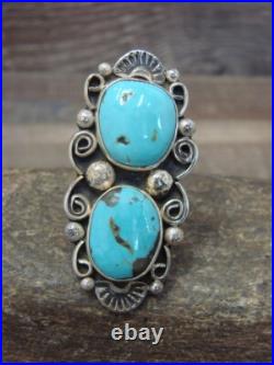 Navajo Adjustable Sterling Silver Turquoise Ring Size 11 to 12 Albert Cleve Navajo Adjustable Sterling Silver Turquoise Ring Size 11 to 12 Albert Cleve