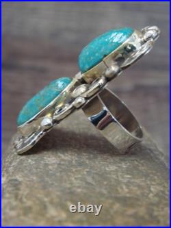 Navajo Adjustable Sterling Silver Turquoise Ring Size 11 to 12 Albert Cleve Navajo Adjustable Sterling Silver Turquoise Ring Size 11 to 12 Albert Cleve