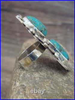 Navajo Adjustable Sterling Silver Turquoise Ring Size 11 to 12 Albert Cleve Navajo Adjustable Sterling Silver Turquoise Ring Size 11 to 12 Albert Cleve