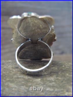Navajo Adjustable Sterling Silver Turquoise Ring Size 11 to 12 Albert Cleve Navajo Adjustable Sterling Silver Turquoise Ring Size 11 to 12 Albert Cleve