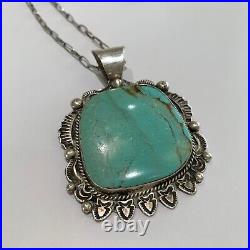 Navajo Albert Cleveland Turquoise and Sterling Silver Necklace